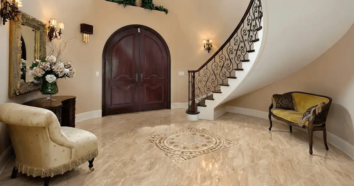 Entrance hall with professionally installed ceramic tile flooring in Toledo OH