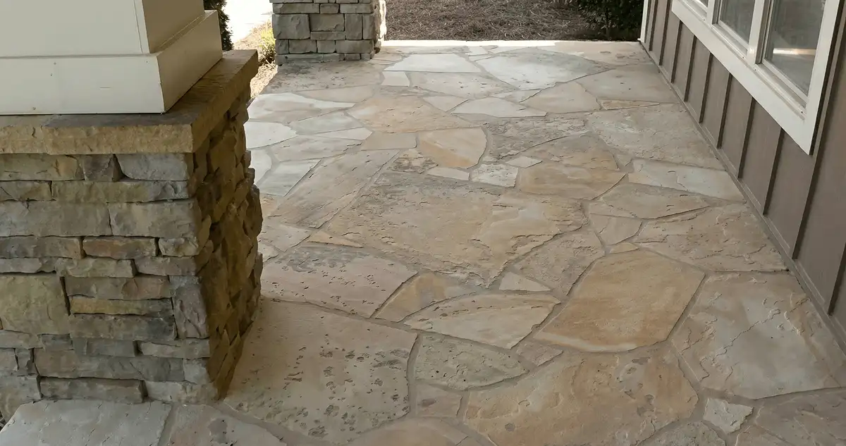 House entrance with professionally installed stone flooring in Toledo OH